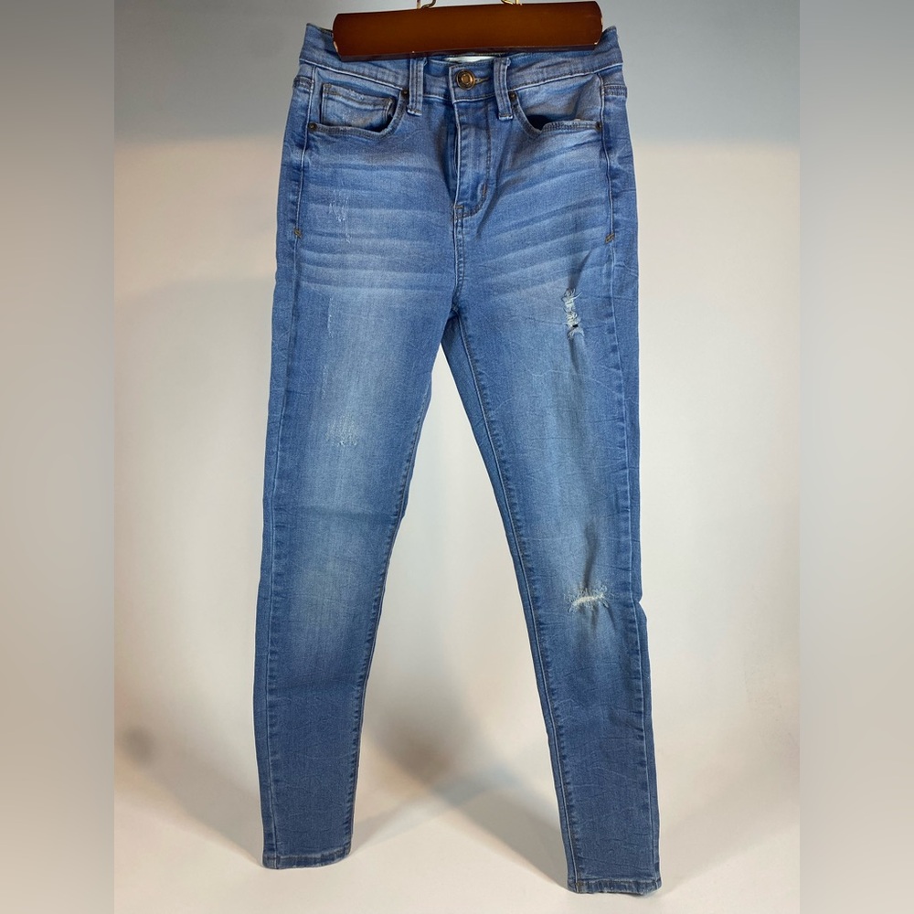 Mudd Distressed High-Rise FlxStretch Jean Legging Blue Skinny Jeans